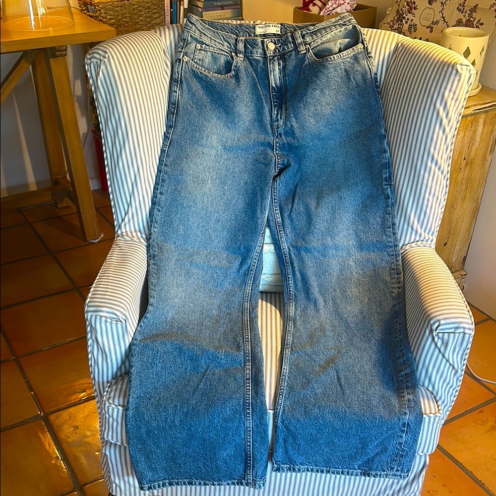 Free People Denim High Rise Straight Leg Jean Perfect Condition “Tinsley Baggy”